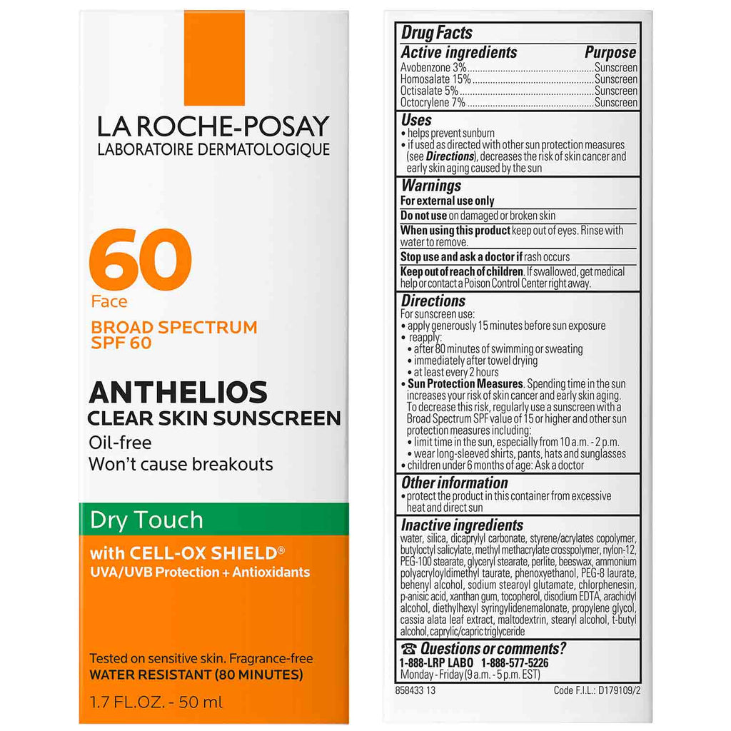 Anthelios Clear Skin Oil Free Sunscreen SPF 60